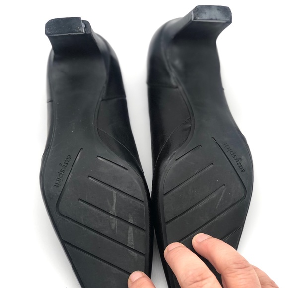 Easy Spirit Square Toed Black Heels size 5 1/2 - Picture 7 of 10